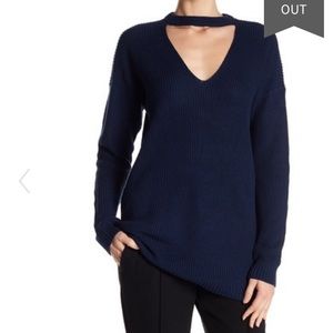 Vince Camuto Blue Choker Detail Tunic Sweater M